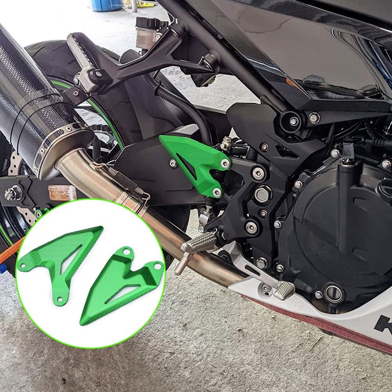 LEDISHUN Motorcycle Accessories Rider Front Foot Peg Footrest Rear set Heel Plates Guard Protector for Kawasaki Vehicle NINJA400 Z400 NINJA 400 500 NINJA e1 Z e1 Z 7 HYBRID Orange - Image 2