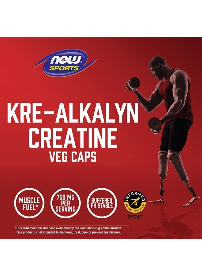 now Sports Nutrition, Kre-Alkalyn Creatine 750 mg, Mass Building*/Energy Production*, 240 Veg Capsules - Image 4