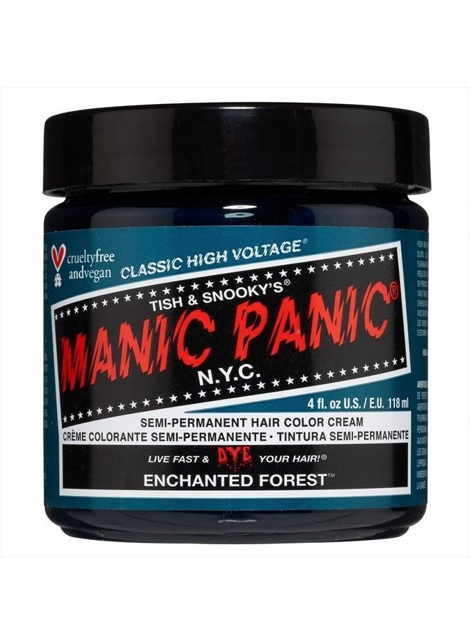 Manic Panic - Enchanted Forest Green Hair Dye – Classic High Voltage - Semi Permanent Deep Teal Green Hair Color With Blue Undertones - Vegan, PPD & Ammonia Free (4oz) - Image 1
