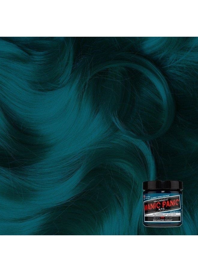 Manic Panic - Enchanted Forest Green Hair Dye – Classic High Voltage - Semi Permanent Deep Teal Green Hair Color With Blue Undertones - Vegan, PPD & Ammonia Free (4oz) - Image 1