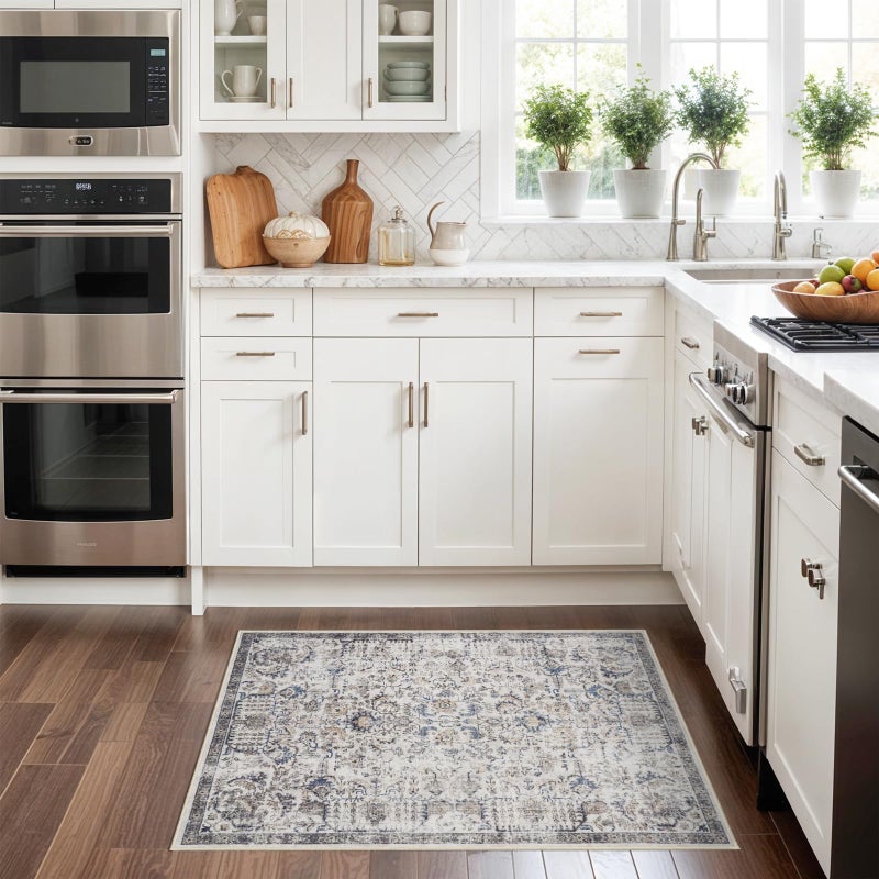 RUUGME Washable Runner Rug 2x3 - Vintage Kitchen Area Rug Stain Resistant Rugs for Living Room Bedroom Laundry Room Mat Distressed Rug Hallway Floor Carpet Runner for Bathroom 2'x3' Brown - Image 3