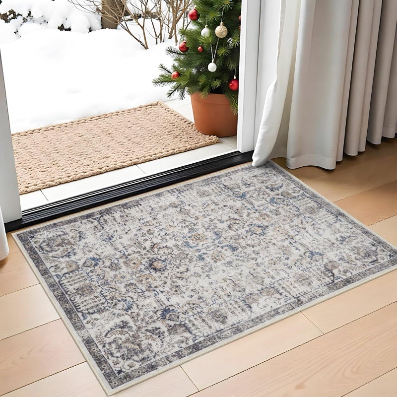 RUUGME Washable Runner Rug 2x3 - Vintage Kitchen Area Rug Stain Resistant Rugs for Living Room Bedroom Laundry Room Mat Distressed Rug Hallway Floor Carpet Runner for Bathroom 2'x3' Brown - Image 2