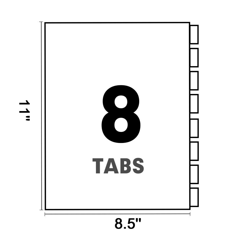 PANDRI Binder Divider, PANDRI 120 Pack Binder Index Dividers with 8 Insertable Multicolor Big Tabs, Letter Size Paper Binder Divider for School Office Home Business - Image 2