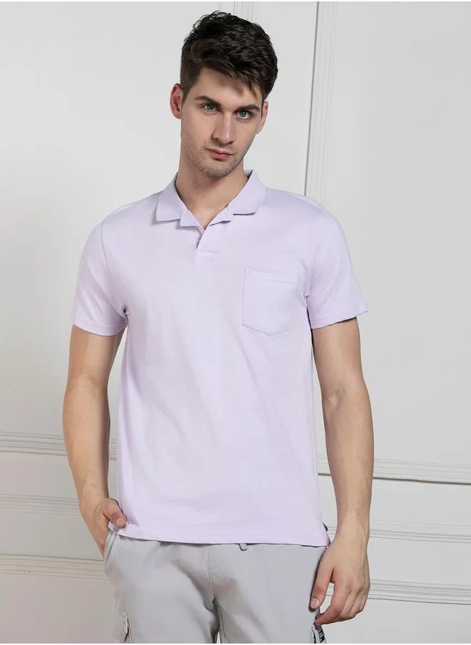 دينيس لينغو Regular Fit Solid Polo with Patch Pocket