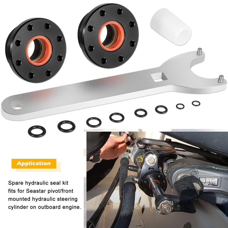 دانتي HC5345 Seal Kit For SeaStar Hydraulic Steering Cylinder Seal Kit with Pin Wrench HS5157 compatible with HC5340, HC5341, HC5342, HC5343, HC5344, HC5345,HC6750, HC6751 - Image 2