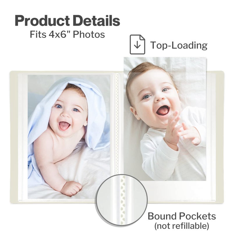 CRANBURY Small Photo Binder 4x6 (Black), 2-Pack 4 x 6 Photo Book, 24 Pockets Shows 48 Pictures, Mini Plastic Picture Album Presentation Binder with Customizable Cover - Image 2