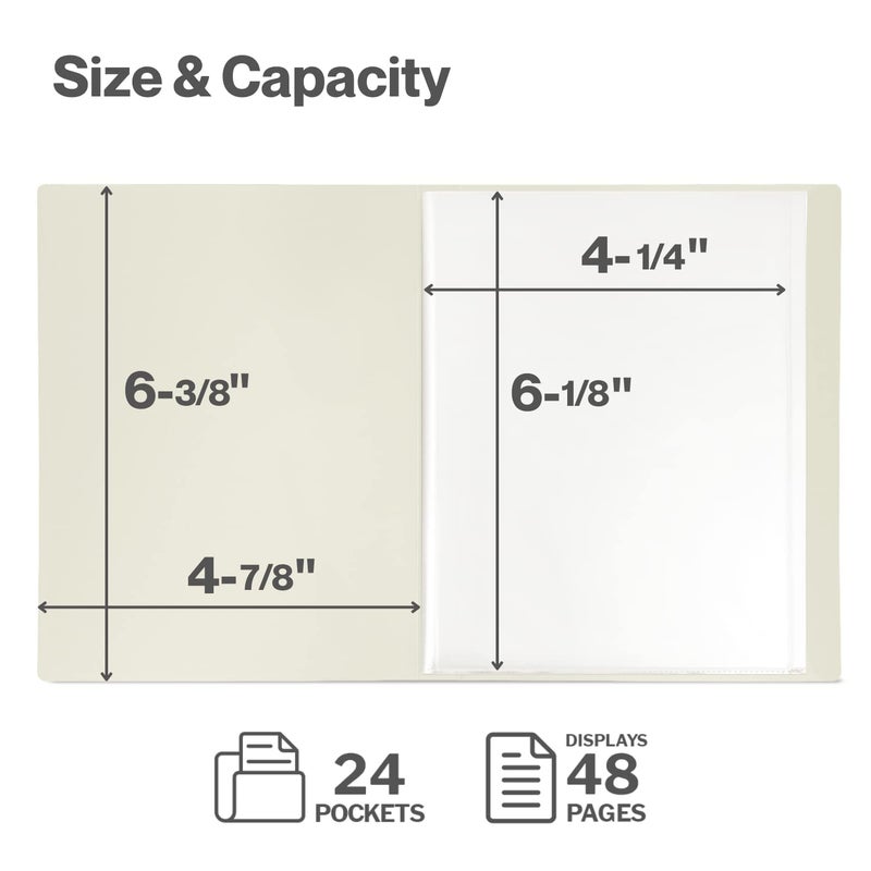 CRANBURY Small Photo Binder 4x6 (Black), 2-Pack 4 x 6 Photo Book, 24 Pockets Shows 48 Pictures, Mini Plastic Picture Album Presentation Binder with Customizable Cover - Image 3