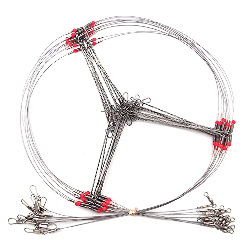 ANNIBBY High-Strength Fishing Wire Leader Rigs with Swivels Snap Connect 1 Arm -5 Arm,Saltwater Fishing Assecories 7-Strands Steel Wire with Nylon-Coating (3 Arm Leader Rigs) - Image 1