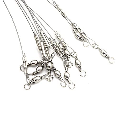 ANNIBBY High-Strength Fishing Wire Leader Rigs with Swivels Snap Connect 1 Arm -5 Arm,Saltwater Fishing Assecories 7-Strands Steel Wire with Nylon-Coating (3 Arm Leader Rigs) - Image 4