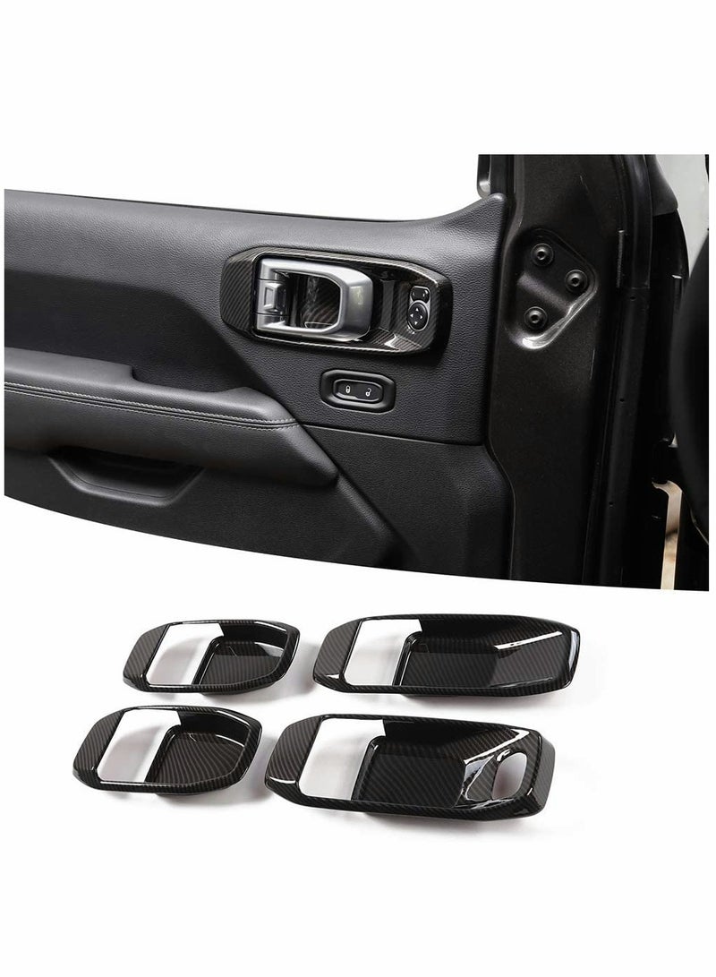 KASTWAVE Car Door Handle, Bowl Cover Decor, for Trim JL Accessories, for 2018-2020 Jeep Wrangler JL 4-Door (Carbon Fiber)  - Image 1