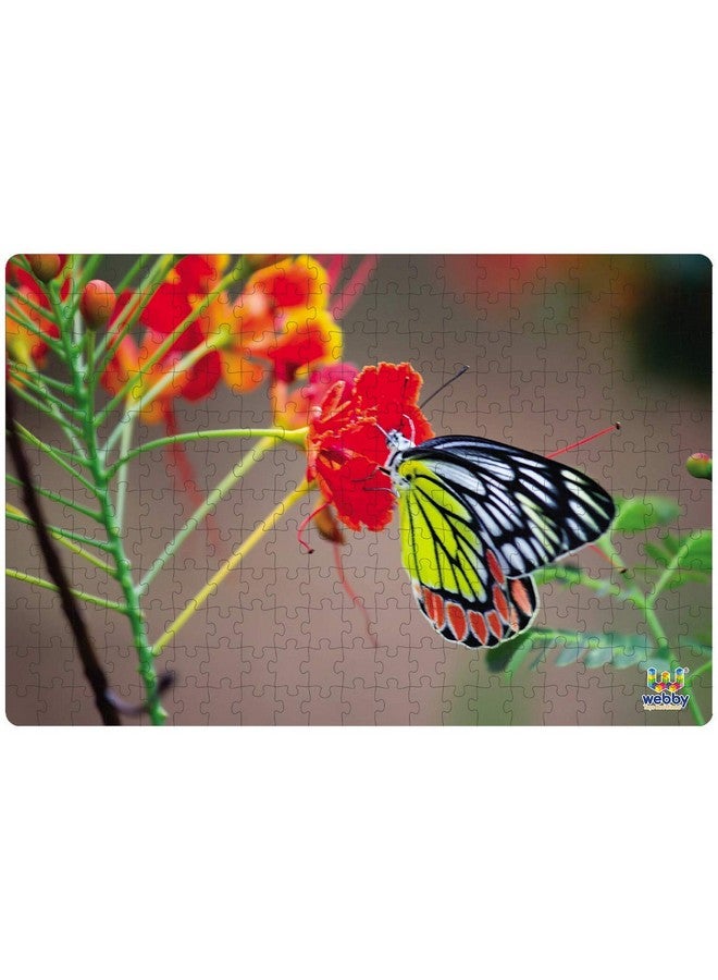 Webby Kids Butterfly On The Flower Wooden Jigsaw Puzzle, 252 Pieces - Image 2