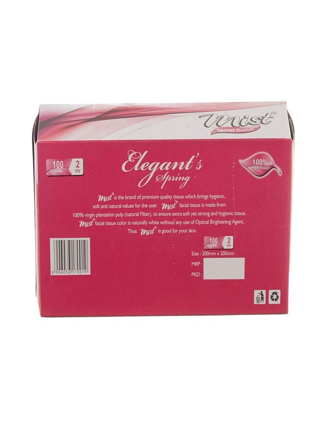 MDN Mist Ultra Soft White 2 Ply Facial Tissue Paper Napkin for Home Office Disposable Facial Tissues (100 Pulls Each, Pack of 6) - Image 5