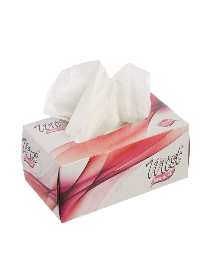 MDN Mist Ultra Soft White 2 Ply Facial Tissue Paper Napkin for Home Office Disposable Facial Tissues (100 Pulls Each, Pack of 6) - Image 2