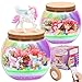 Kaivee 2 Theme in 1 Jar Light Up Unicorn Terrarium Kit Night Light Fairy Terrarium Kit Creativity DIY Aarts Crafts for Girls Toys Ages 4 5 6 7 8 Year Old Girl Birthday Gifts - Image 3