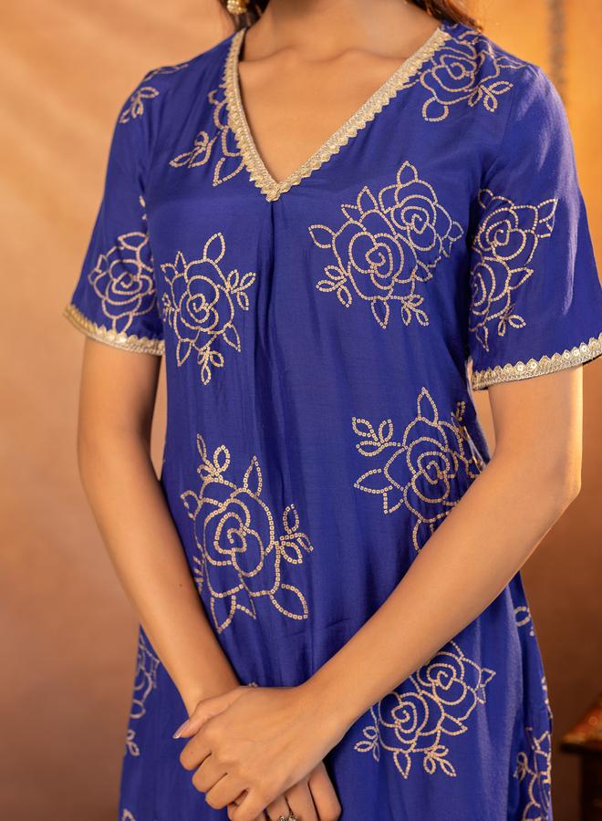 KASYA Muslin Gold Printed Kurta and Pants Co-Ords - Image 5