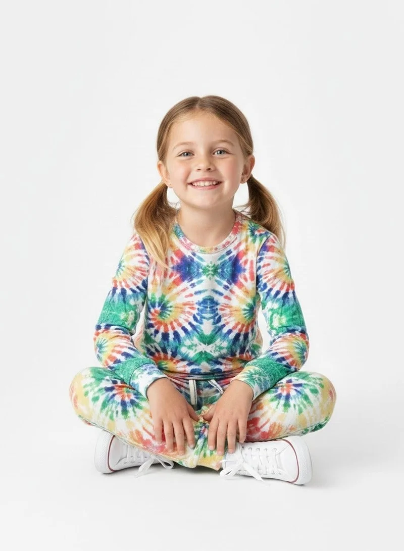 babyqlo Vibrant Tie-Dye Ensemble 2 piece Set for Girls
