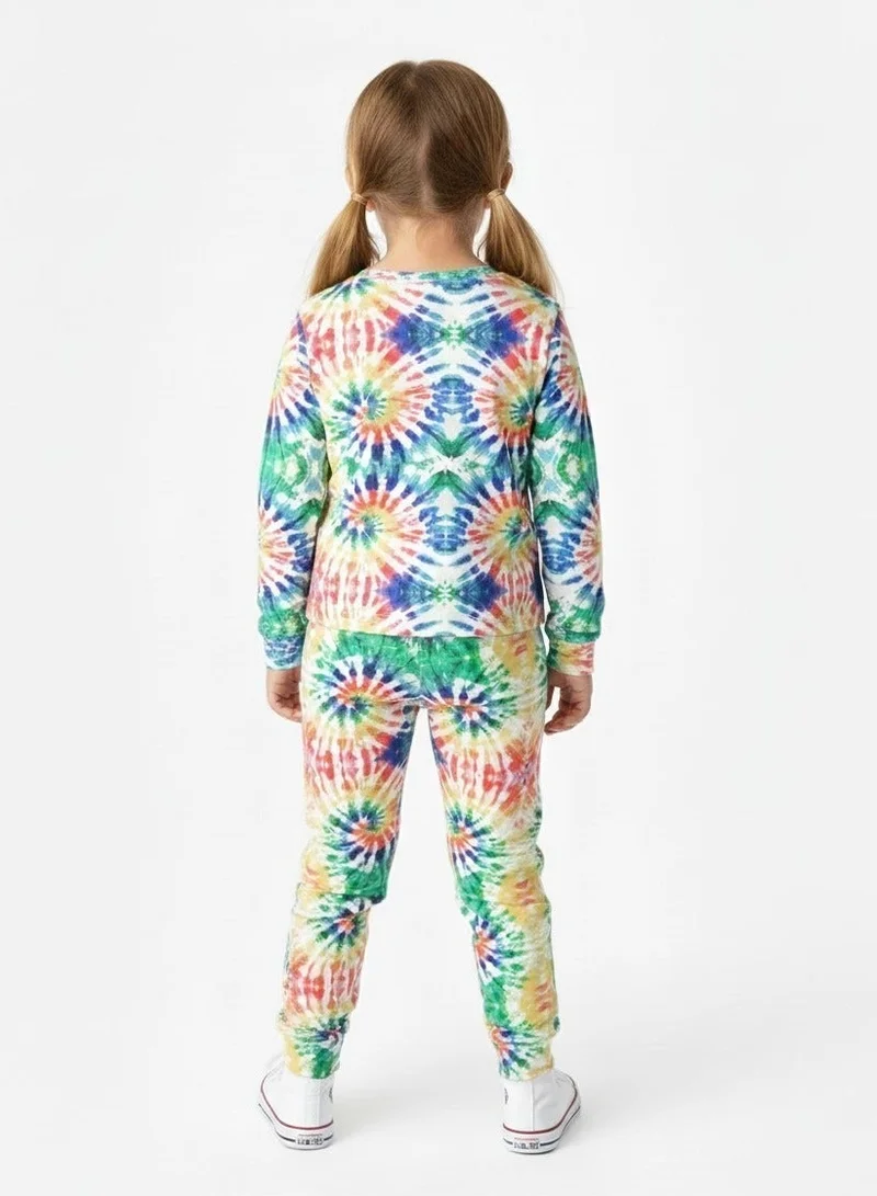 babyqlo Vibrant Tie-Dye Ensemble 2 piece Set for Girls
