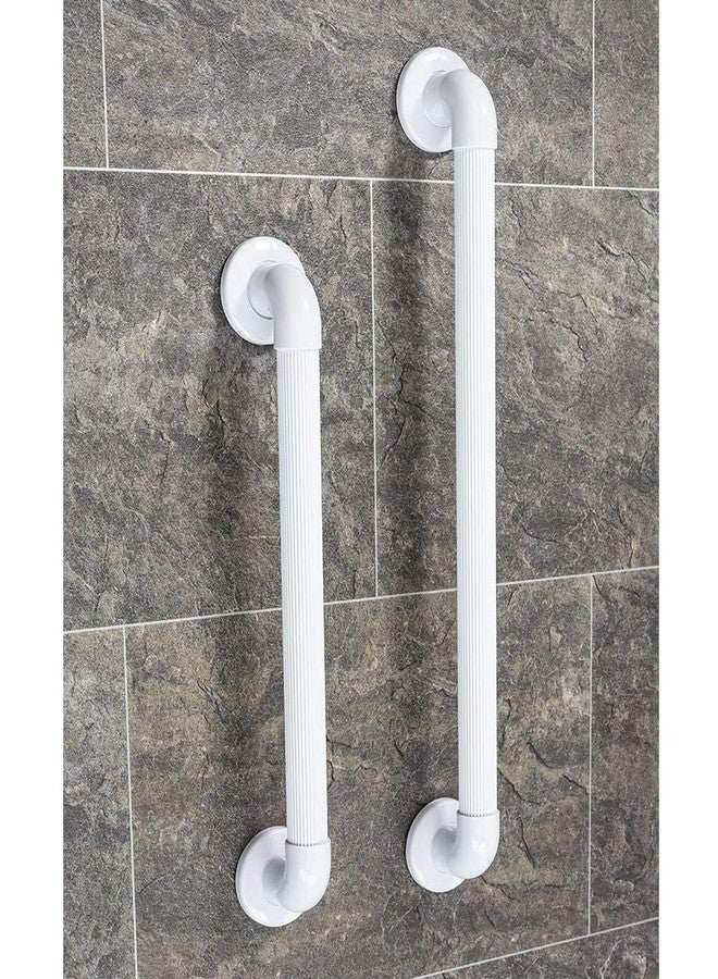 Bosney Rust Resistant Grab Rail Bar for Bathroom Safety, Grooved for Safe Grip, White ABS 10" inch (Pack of 1) - Image 1
