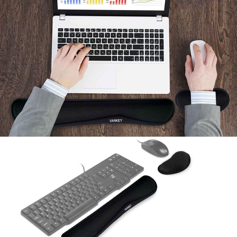 Vankey Keyboard Wrist Rest Pad and Mouse Silica Gel Wrist Rest Support with Memory Foam for Computer and Laptop - Image 4