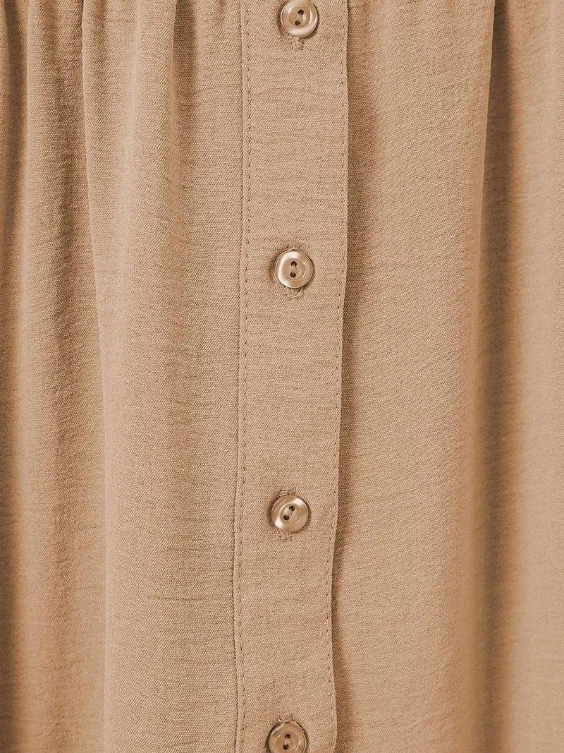 بيغ دارت فستان ماكسي بياقة على شكل حرف  وأزرار بقصة مريحة