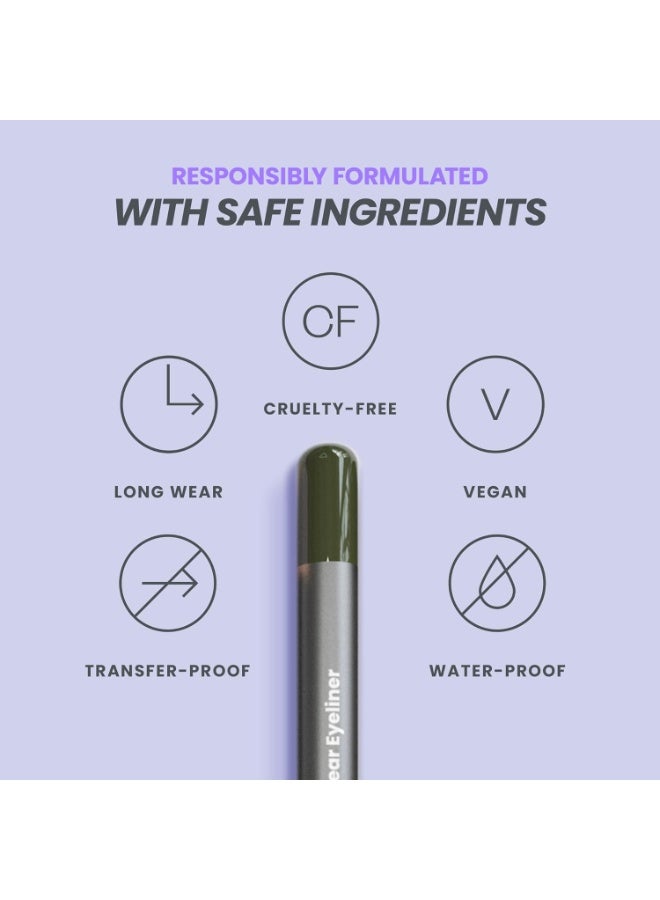 Wonderskin Wonderskin 1440 Longwear Green Waterproof Eyeliner Pencil - Sharpenable Eyeliner Pencil and Smudge Proof Green Eye Liner Pencils (Olive) - Image 3