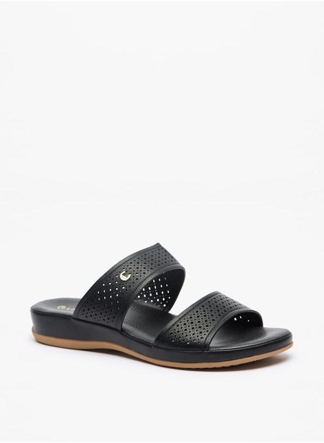Le Confort - Women Textured Slip-On Flat Sandals - Image 1