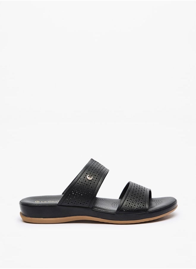 Le Confort - Women Textured Slip-On Flat Sandals - Image 1