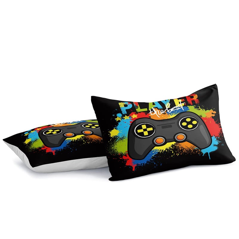 lris Bedding Gaming Comforter Set Full Size for Boys Kids Game Room Decor Video Game Gamer Comforter Teens Bedroom Gamepad Bedding Set All Season (A19  Full) - Image 4