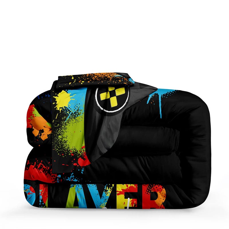 lris Bedding Gaming Comforter Set Full Size for Boys Kids Game Room Decor Video Game Gamer Comforter Teens Bedroom Gamepad Bedding Set All Season (A19  Full) - Image 3