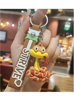 Strive Cartoon keychain with a cute silicone cartoon snake design, keychain made of PVC, bag accessories and car key holder, perfect gift  - Image 1