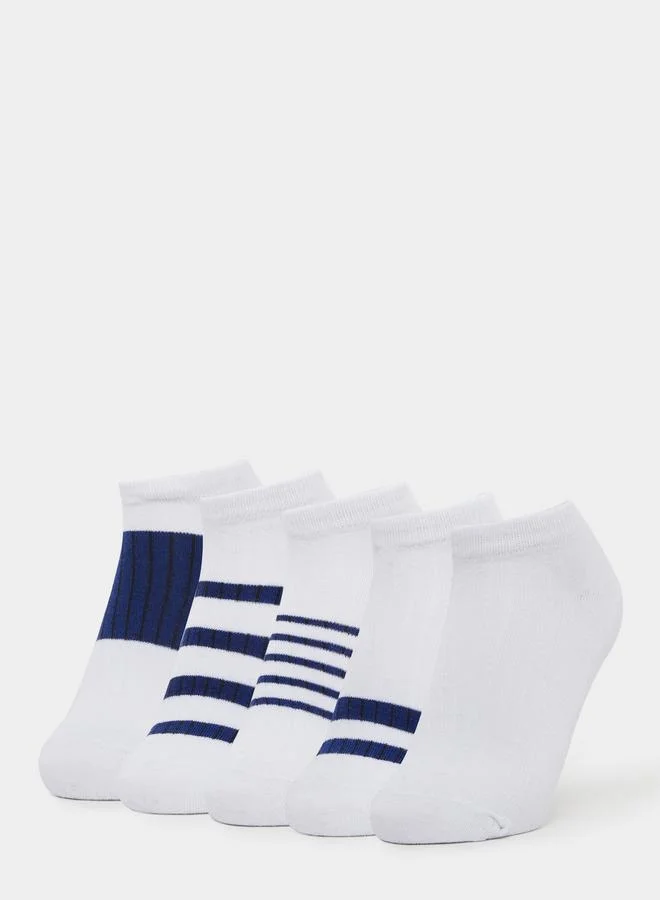 ستايلي Styli Set of 5 - Striped Ankle Socks