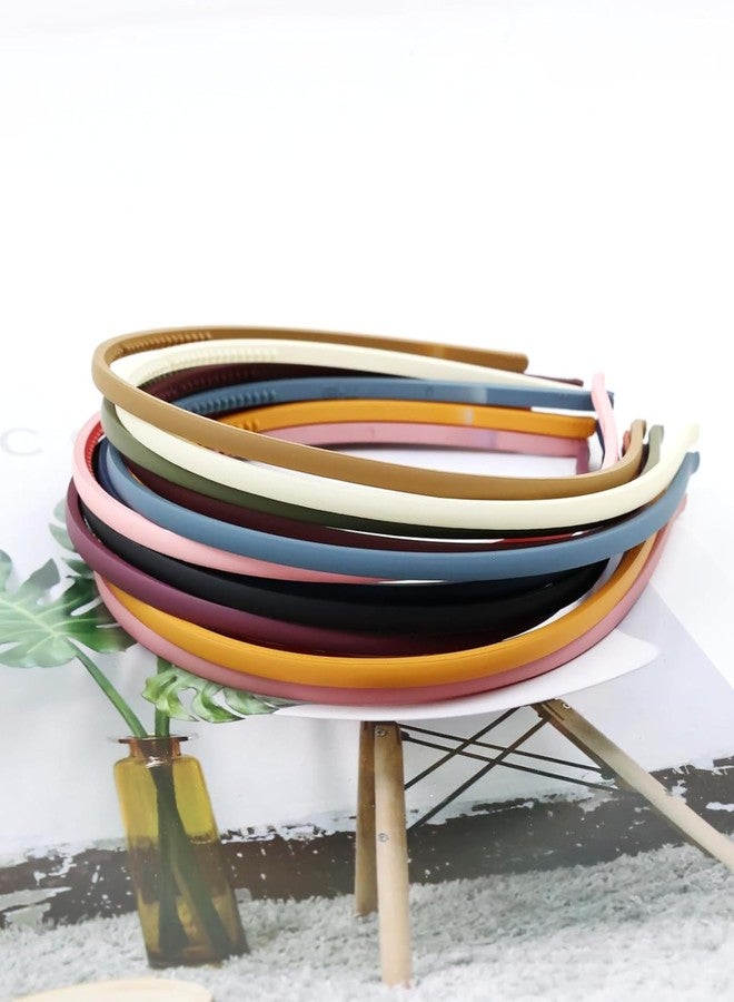 VORSET (4 Pcs) Headbands For Women Plastic Headband with Teeth Simple Head Bands Combing Hairbands Hair Accessories for Girls, Teens and Women 3 MM MATT HAIR BAND - Image 4
