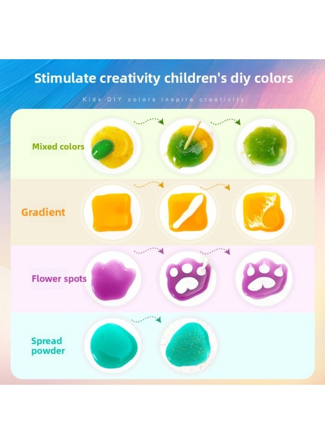 Handmade DIY Children's No-Bake Glue Painting Color Graffiti Doll Toy Small Ling Interactive Parent-Child Coordination Skills-Color:Lunburg Painting-Xiao Ling Medal Creative Suit 77017 - Image 4