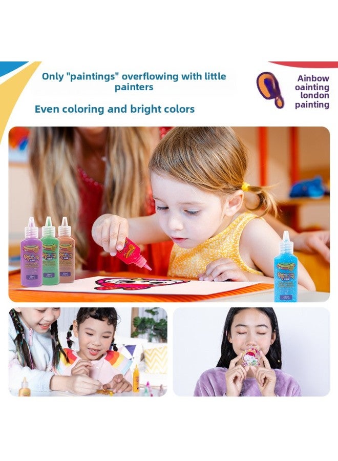 Handmade DIY Children's No-Bake Glue Painting Color Graffiti Doll Toy Small Ling Interactive Parent-Child Coordination Skills-Color:Lunburg Painting-Xiao Ling Medal Creative Suit 77017 - Image 5