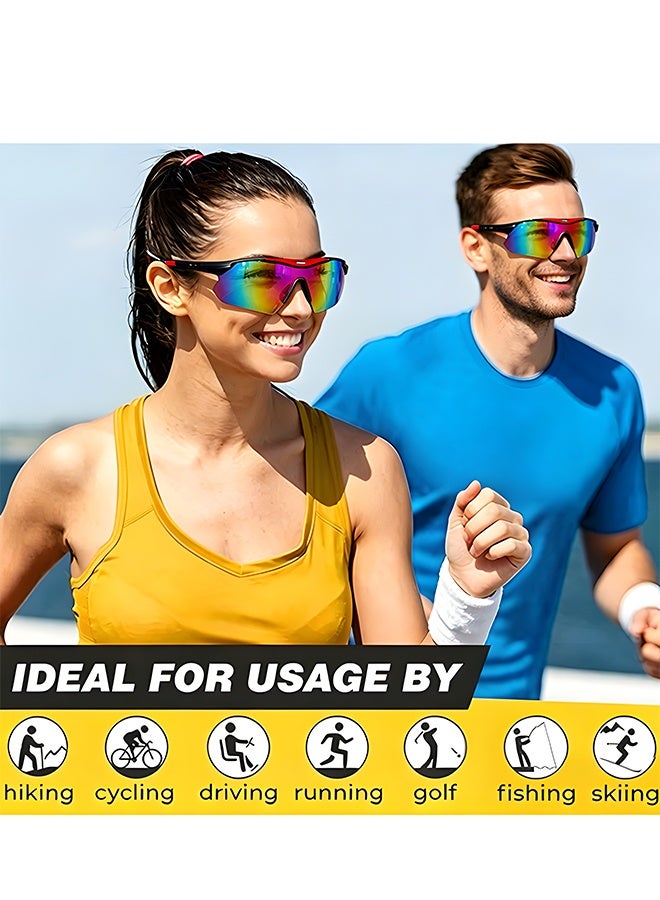 نظارات شمسية رياضية مضادة للوهج وعدسات مستقطبة بتقنية UV400، نظارات شمسية منحنية سداسية الأبعاد تغطي كامل الوجه، مناسبة لركوب الدراجات والقيادة، نظارات خارجية مانعة للانزلاق للجري وصيد الأسماك والجولف - Image 5