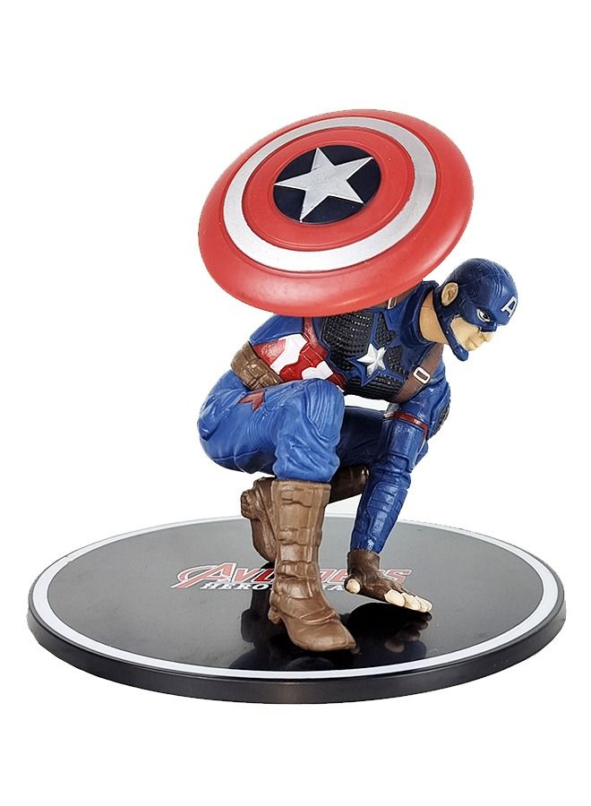 شخصية كابتن أمريكا من سلسلة مارفل ليجيندز مع قاعدة، تمثال نموذج قابل للجمع لعبة شخصية ستيف روجرز 13.5*10 سم - Image 3