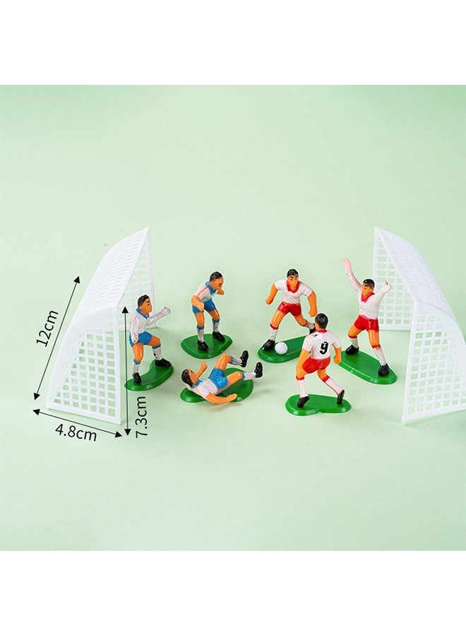 الضفدع الحقيقي أغطية كعكة كرة القدم - 16 قطعة من لاعبي كرة القدم المصغرة وتماثيل المناظر الطبيعية الصغيرة للحفلات وأعياد ميلاد الأولاد ومستلزمات الحفلات الرياضية - Image 4