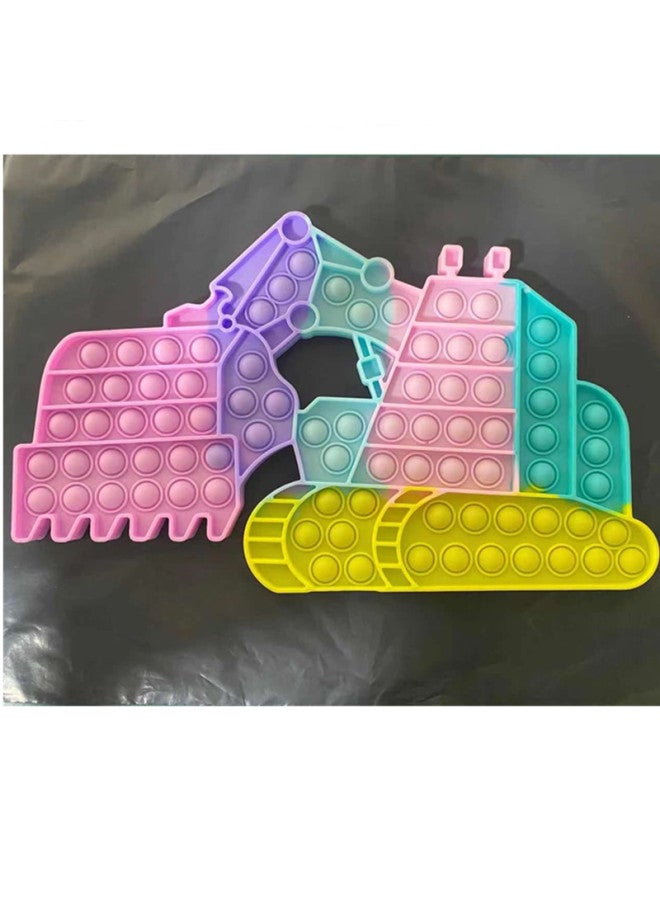 HOT30cm Rodent Pioneer A Variety Of Color Educational Toys Silicone Press Plate Parent-child Emotional Ability Training-Color:Excavator Macaron - Image 1