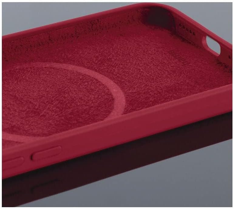 Hama MagCase Finest Feel PRO for Apple iPhone 14 Pro Max - MagSafe Compatible Magnetic Case, Silky Silicone Finish, Shockproof TPU Back Cover with Soft Inner Lining - Red