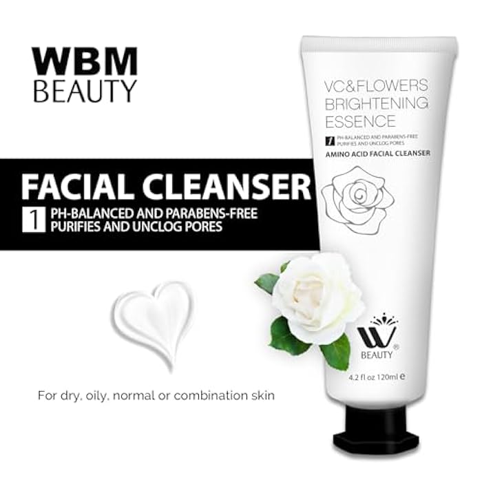 WBM Facial Cleanser with Amino Acid, Perfect Anti-Aging, Skin Brightening and Wrinkle Reducing Acne Daily Face Wash for All Skin Types With Organic & Natural Ingredients - 4.2 fl oz/120 ml - Image 2