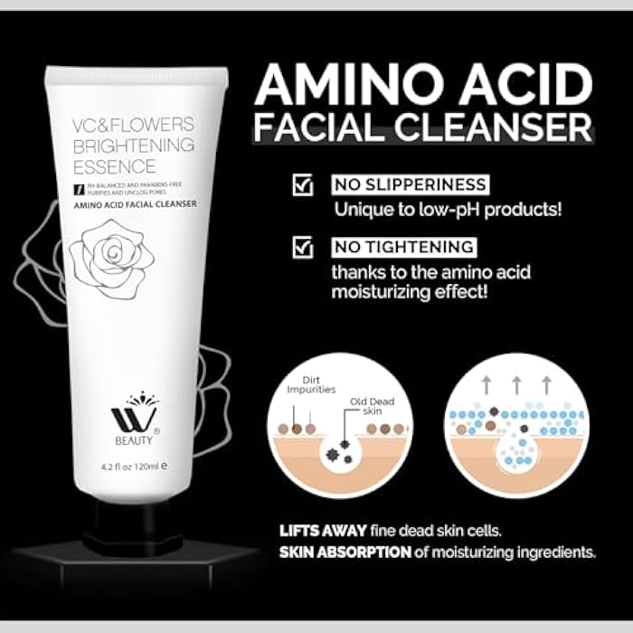 WBM Facial Cleanser with Amino Acid, Perfect Anti-Aging, Skin Brightening and Wrinkle Reducing Acne Daily Face Wash for All Skin Types With Organic & Natural Ingredients - 4.2 fl oz/120 ml - Image 3