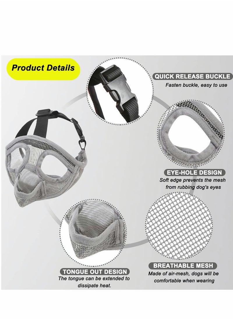 SYOSI - French Bulldog Muzzle Short Snout Dog for English Adjustable Breathable Mesh with Tongue Out Design Flat Face Biting Chewing Groomin, Size: S - Image 1