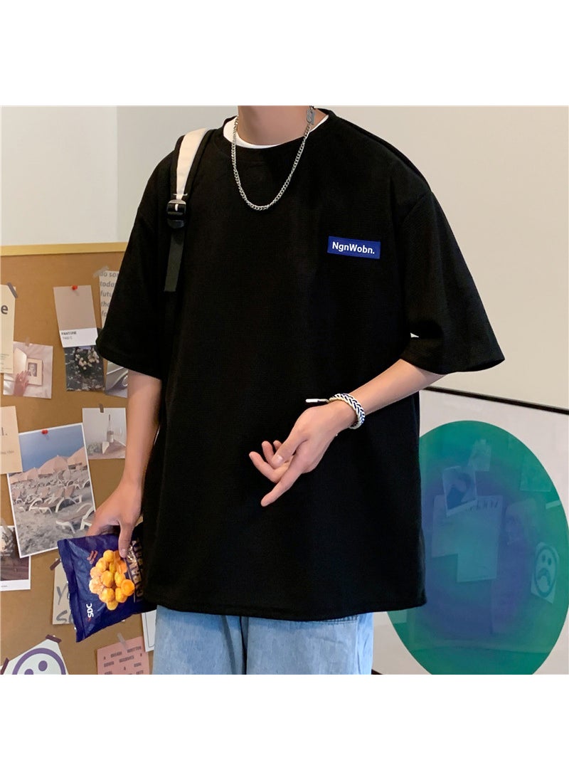 1 x 5 pcs Trendy Hong Kong Style Mens Short Sleeve T-shirt Loose Fit Korean Version Summer New Arrival 2022 Half Sleeve Student T-shirt Black - pzsku/ZF3EDB3051860D2E31E25Z/45/_/1741688713/d6f441bb-dcc4-4bfa-9037-27daf8f8824b