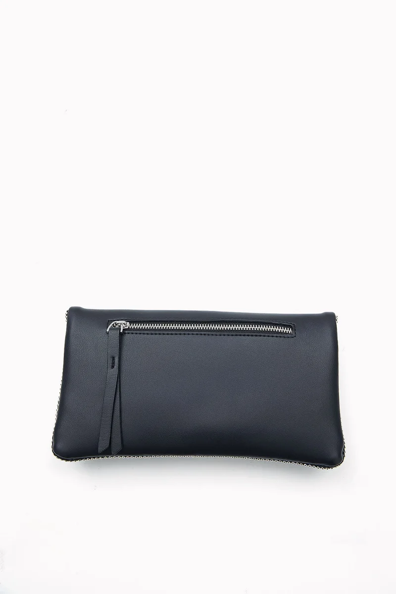 Wecre8 Black Chain Trim Convertible Clutch