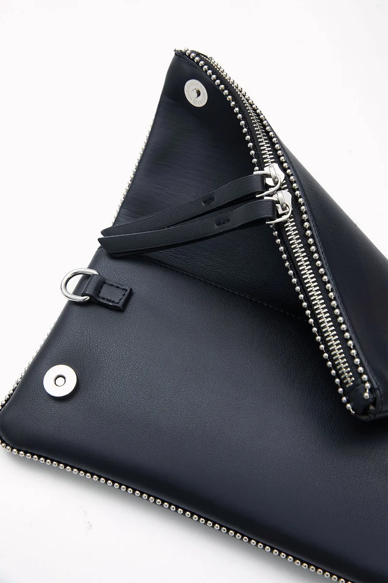 Wecre8 Black Chain Trim Convertible Clutch