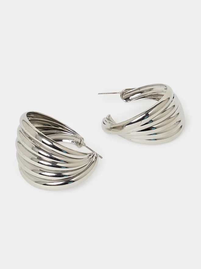 Styli Ribbed Hoop Earrings