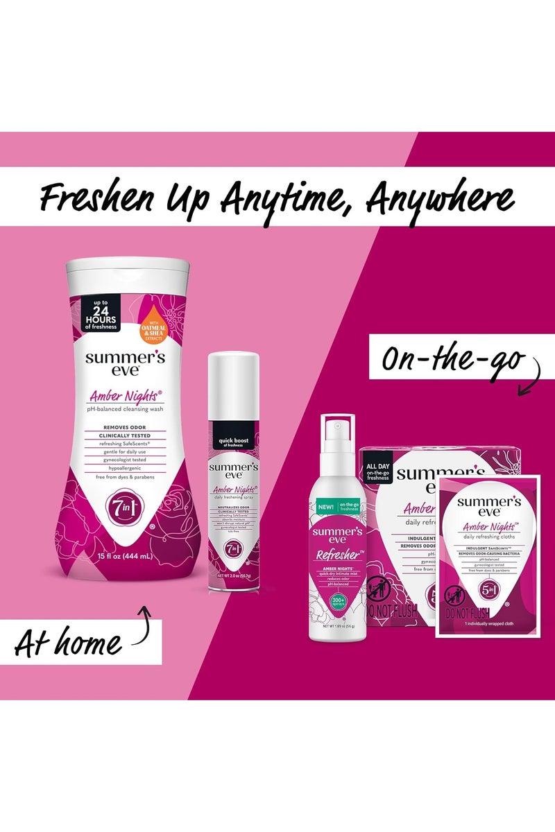 Summer's Eve Daily Cleansing Wipes, Amber Nights with Oat and Shea Extracts, Removes Odor, pH Balanced, 12 Count, 1 Pack - Image 5