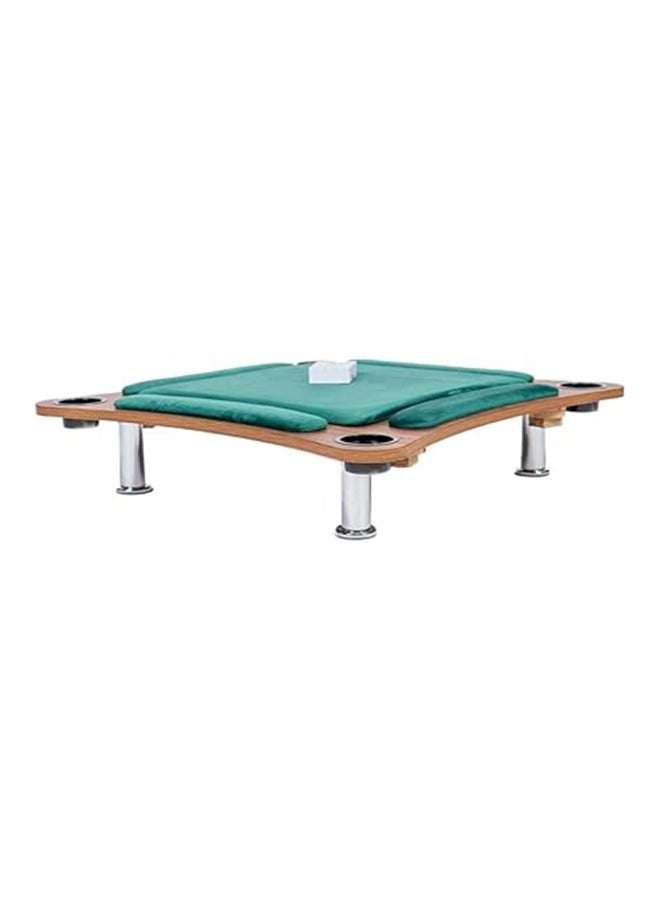 AL BADER Curved Floor Wooden Ploot Play Cards Game Table Mid-Size, Curved Wood Baloot Table Mid-Size 80 * 80, Plot Playing Cards Table, Floor Blot Table (Green)  - Image 2