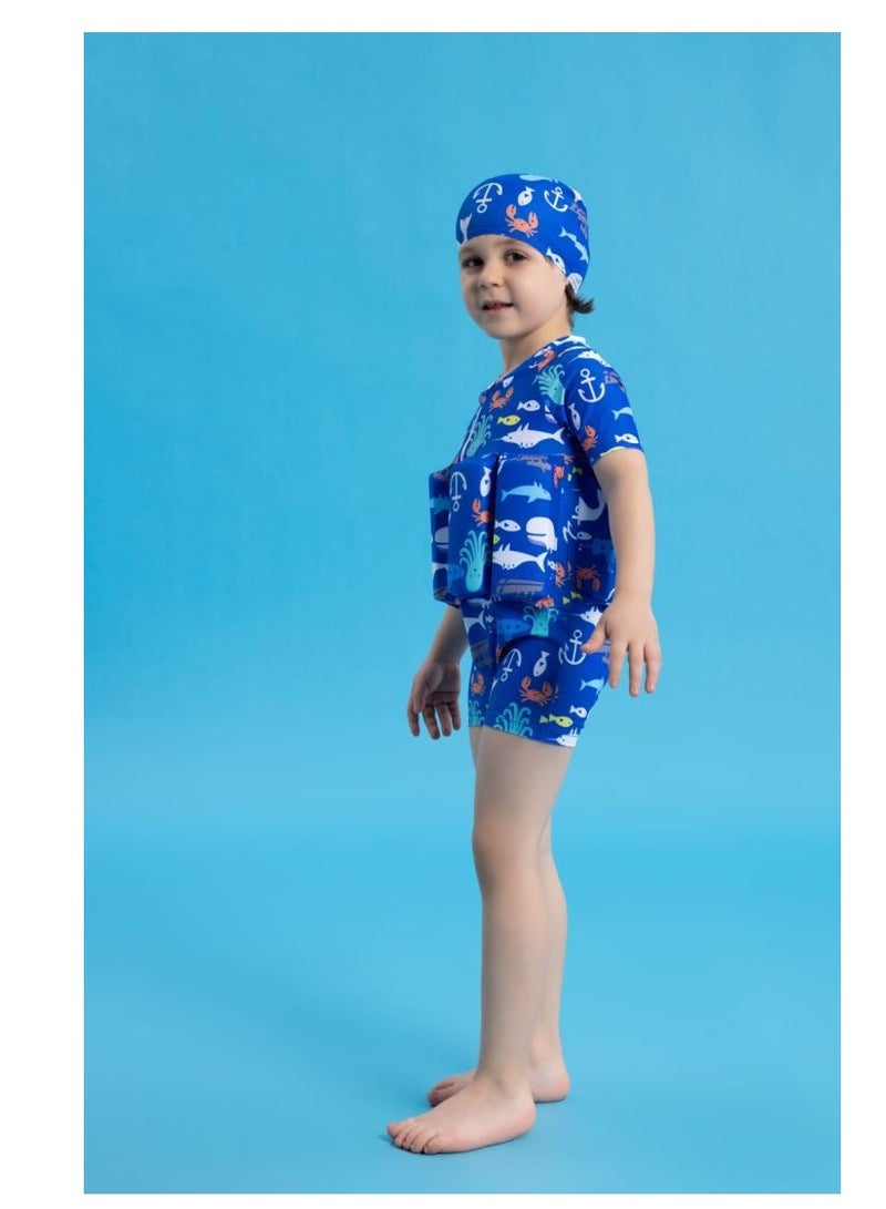 Y&D Kids Baby One-Piece Floatation Swimsuit Float Suit with Adjustable Buoyancy Bathing Cartoon Short Sleeve Swimwear Jumpsuit - Image 5