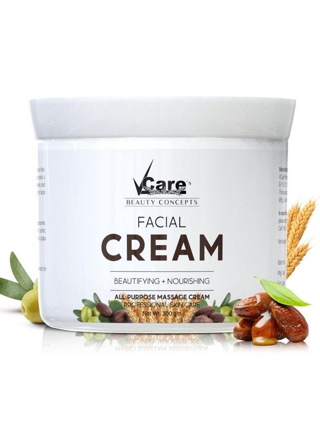 VCare - Facial Massage Cream For Glowing Skin 300 Gm ; Hydrating Moisturiser For Women And Men Suitable For All Skin Types ; Skin Brightening & Whitening Cream ; Face & Body Massage Cream - Image 1